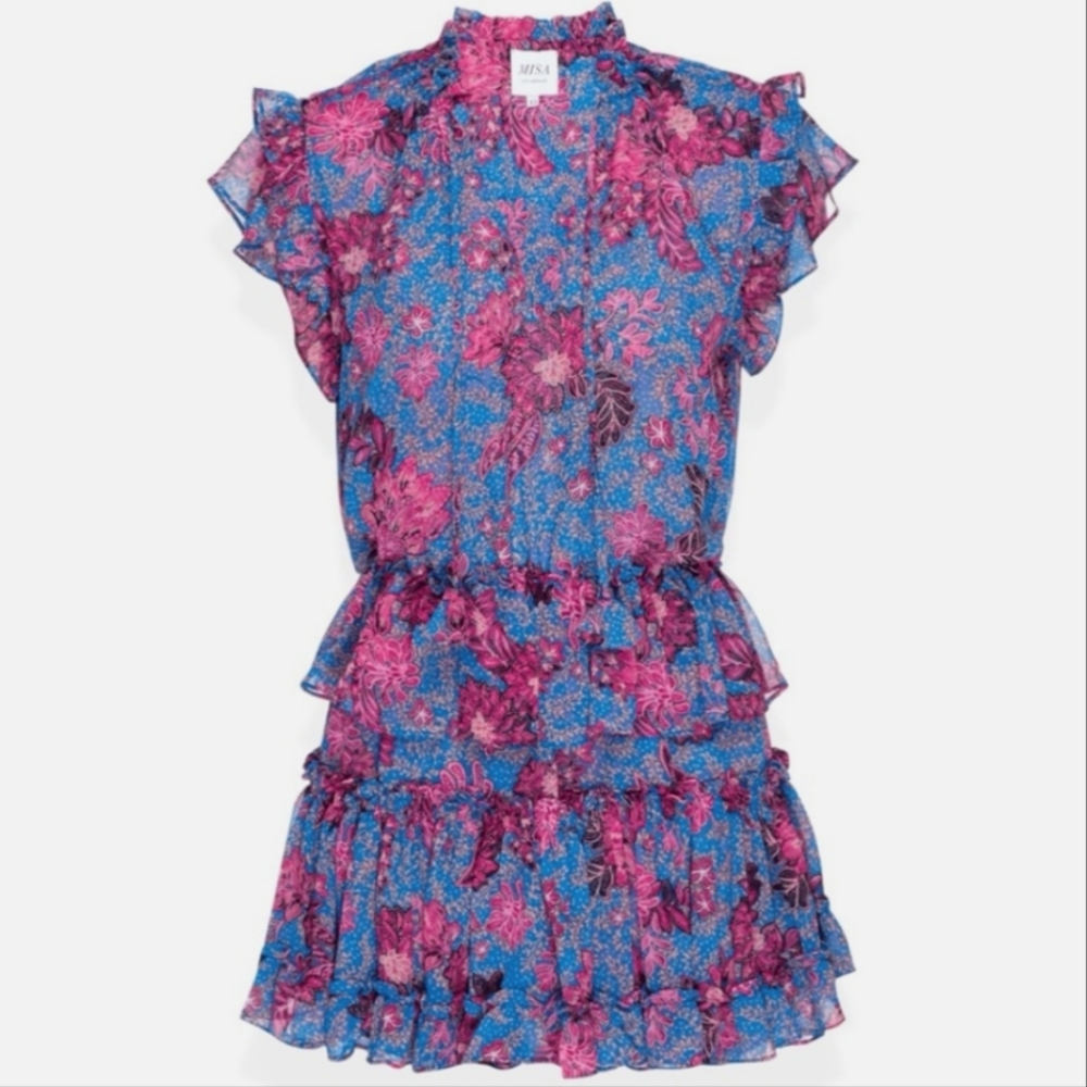Misa Los Angeles Lilian Floral Mini Dress M Night Blooms - Picture 13 of 15